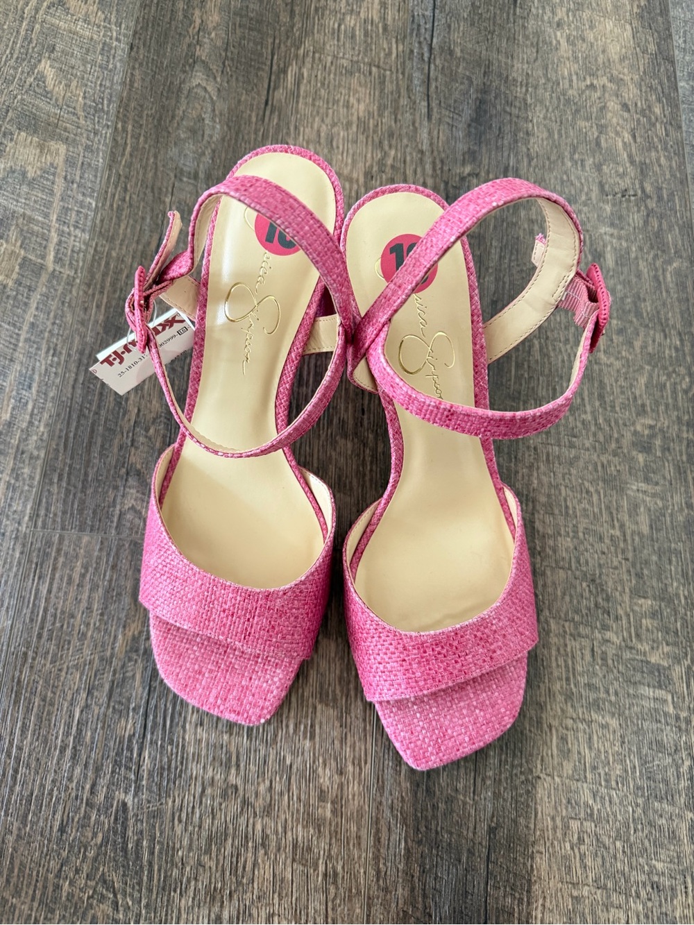 Jessica Simpson Hot Pink Textured Slingback Heels